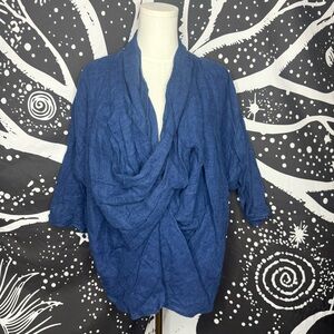 Zara Blue V-Neck Sweater for Women